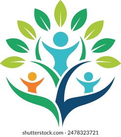 Family tree illustration art and logo