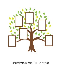 Family tree illustration template design vector