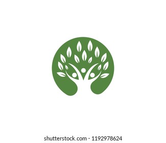 family tree ilustration logo template vector illustration