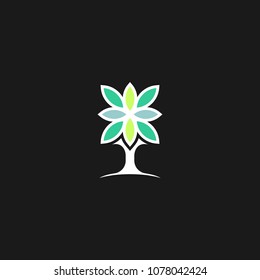 Family tree isolated logo icon design template. Green eco nature vector illustration