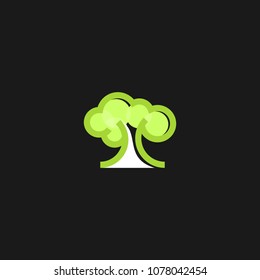 Family tree isolated logo icon design template. Green eco nature vector illustration