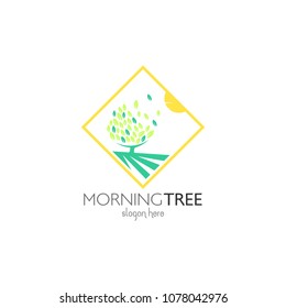Family tree isolated logo icon design template. Green eco nature vector illustration