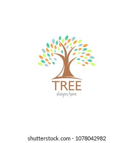 Family tree isolated logo icon design template. Green eco nature vector illustration