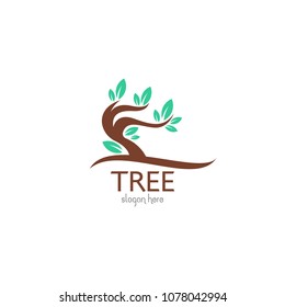 Family tree isolated logo icon design template. Green eco nature vector illustration