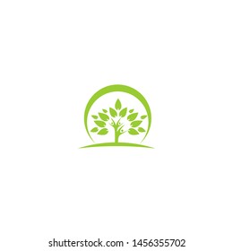 family tree and leaf logo template