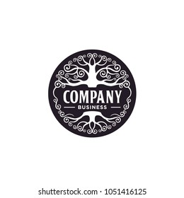 Family Tree of Life Emblem Label Logo design Inspiration