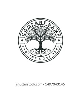 Family Tree of Life stamp seal logo design inspiration