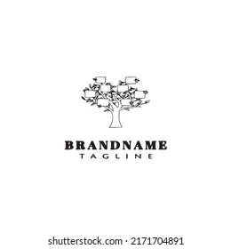 family tree logo cartoon icon design template black modern isolated vector