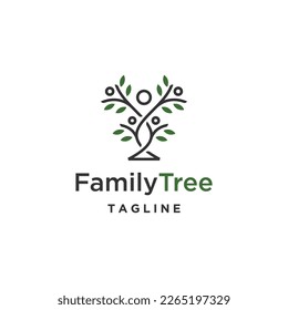 Family tree logo design template flat vector