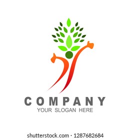 Family tree logo, human tree logo element