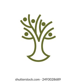 Plantilla de icono de logotipo de árbol familiar