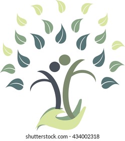 Family tree logo on white, vector illustration