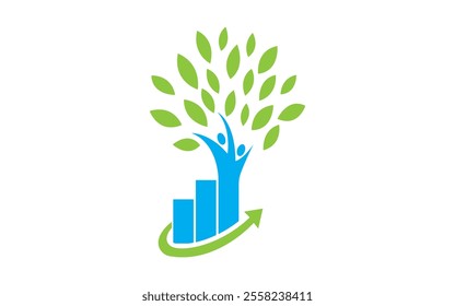 Family tree logo template design finance tree icon symbol