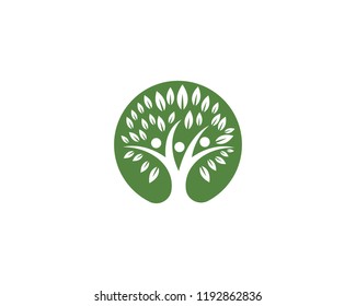 family tree logo template vector illustration