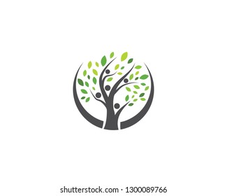 family tree logo template vector illustration