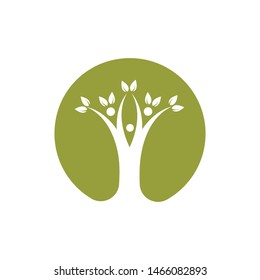 family tree logo template vector illustration