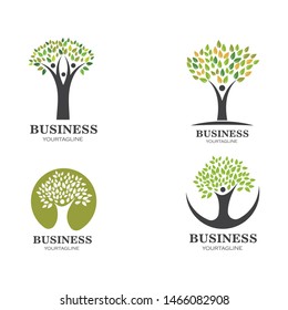 family tree logo template vector illustration