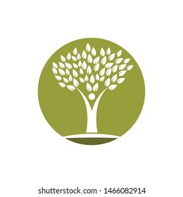 family tree logo template vector illustration
