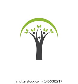 family tree logo template vector illustration