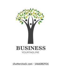family tree logo template vector illustration