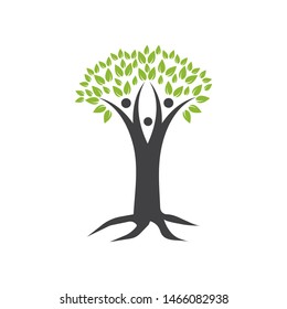 family tree logo template vector illustration