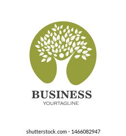 family tree logo template vector illustration