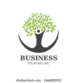 family tree logo template vector illustration