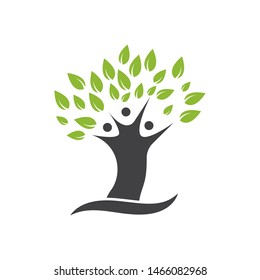 family tree logo template vector illustration