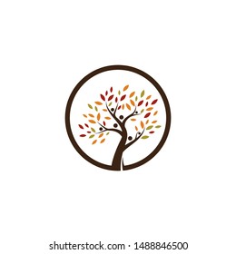 family tree logo template vector illustration