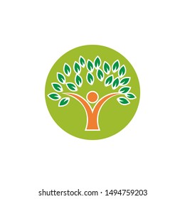 family tree logo template vector illustration
