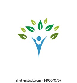 family tree logo template vector illustration