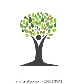 family tree logo template vector illustration