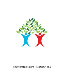family tree logo template vector illustration
