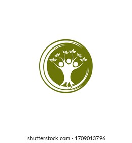 family tree logo template vector illustration
