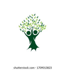 family tree logo template vector illustration
