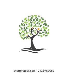 family tree logo template vector illustration