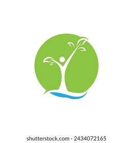 family tree logo template vector illustration