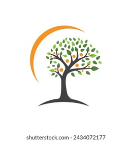 family tree logo template vector illustration