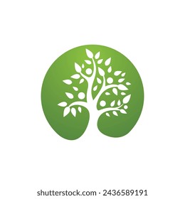 family tree logo template vector illustration
