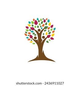 family tree logo template vector illustration