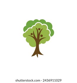 plantilla de logotipo de árbol de familia ilustración vectorial