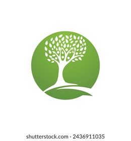 family tree logo template vector illustration