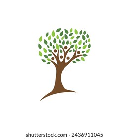family tree logo template vector illustration
