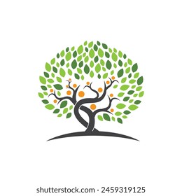 family tree logo template vector illustration
