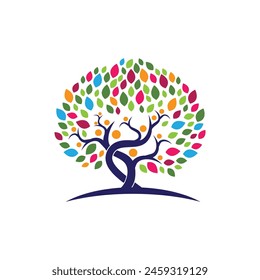 family tree logo template vector illustration