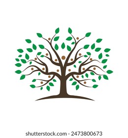 family tree logo template vector illustration