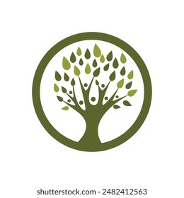 family tree logo template vector illustration