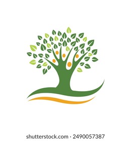 family tree logo template vector illustration