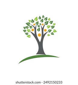 family tree logo template vector illustration
