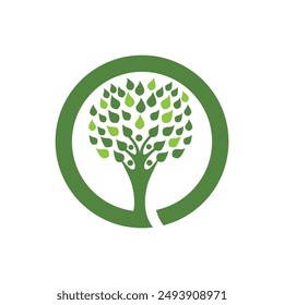 family tree logo template vector illustration